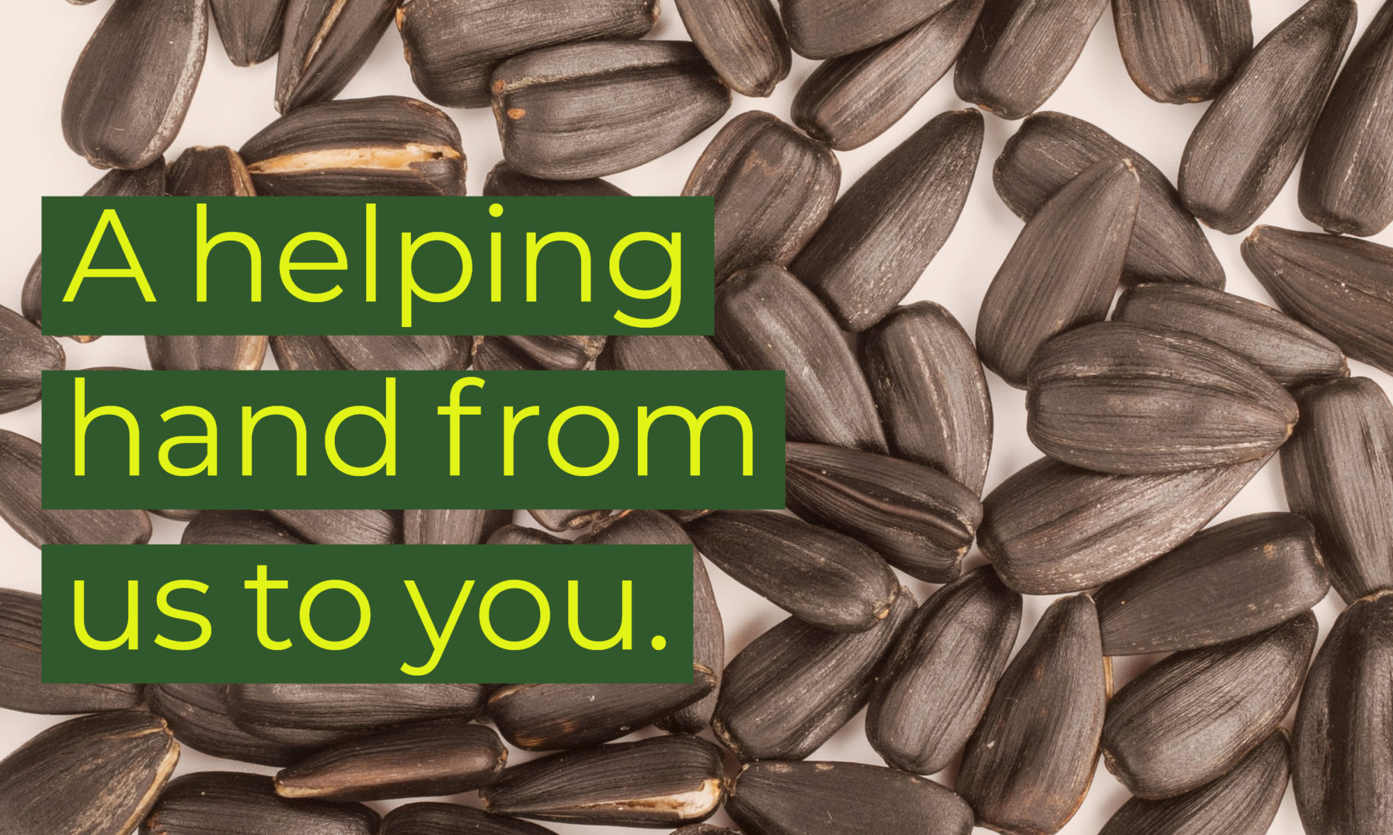 A helping hand from us to you